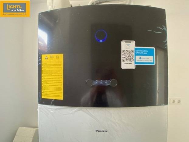 Gas boiler in a 5 or more room apartment with technical information and a QR code.