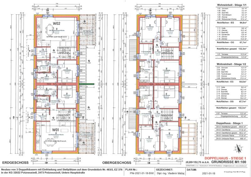 The floor plan of a 5 or more room apartment shows the layout of rooms on the floors.