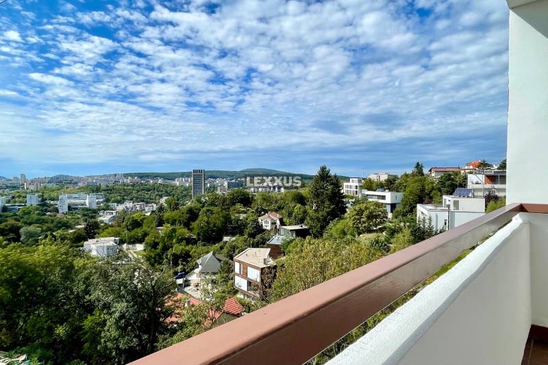 View from the balcony of Bratislava and greenery around Bartókova, 3-room apartment.