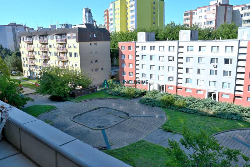 View from a 3-room apartment on Ondavská Street, Bratislava - Nivy, with space between apartment buildings.