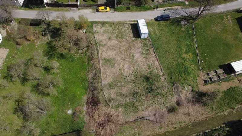 Aerial view of an empty plot suitable for residential use on Krajné Street.