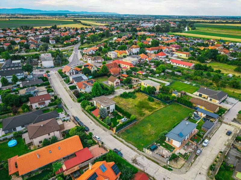Aerial view of the development in Nová Dedinka on Majerská, Plots - housing.