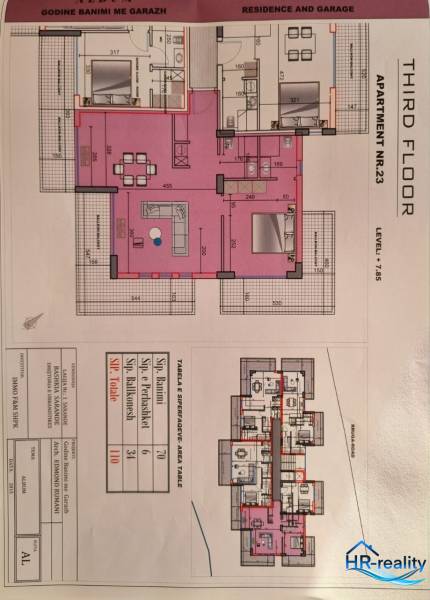 Floor plan of the third floor of a recreational apartment with an area of 110 m².