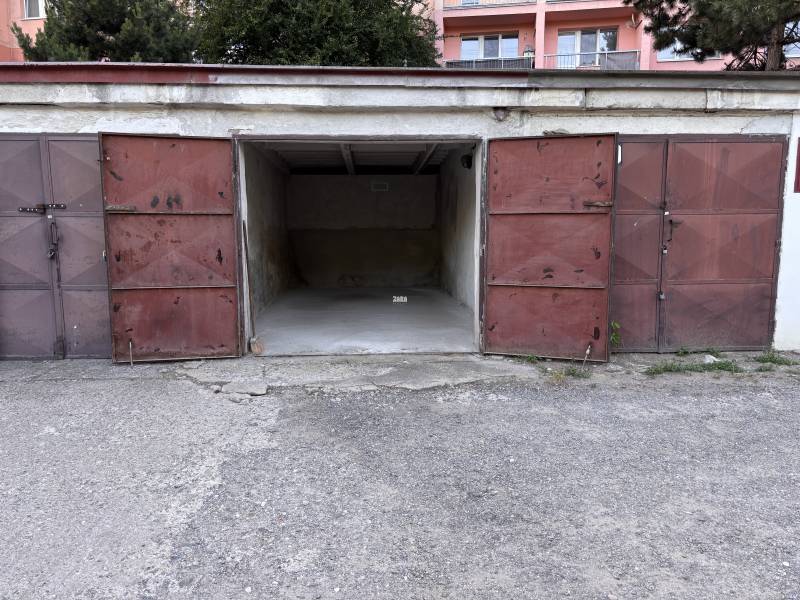 Open old garages on Považská Street in Košice, Západ district.