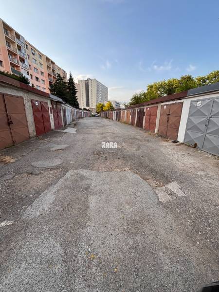 Garages on Považská Street in the Západ district of Košice.