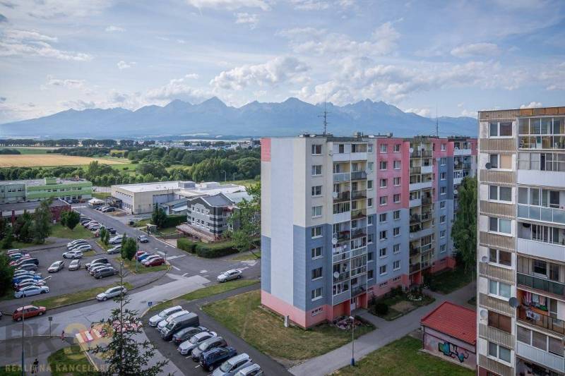The view from the apartment building on Záborského Street in Poprad with the High Tatras in the background.