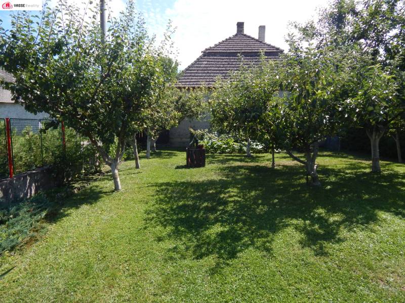 The garden with fruit trees near the cottage in Klížska Nemá.