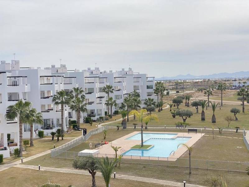 Apartment buildings with a swimming pool in the area of Las Terrasas de la Torre Golf Resort, Roldán.