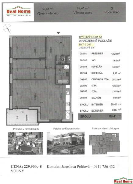 Floor plan of a 3-room apartment with an entrance hall, living room, bathroom, and balcony.