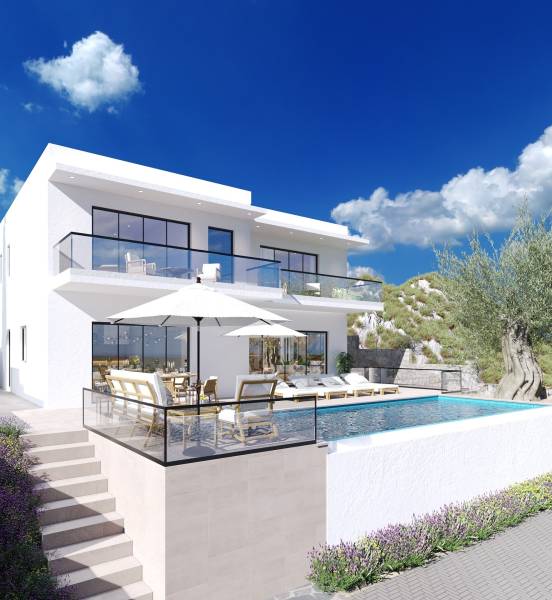 Villa in Duće with a pool and terrace overlooking nature.