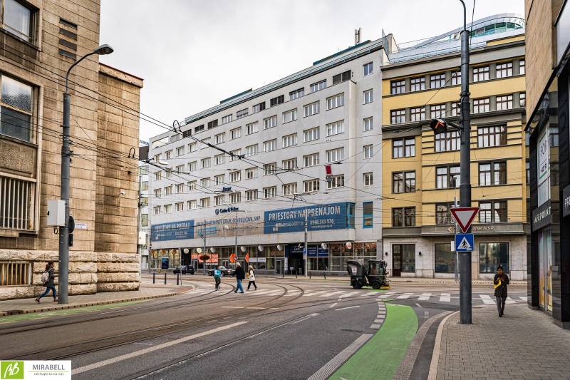 Buildings on Štúrova Street with offices in Bratislava - Old Town.