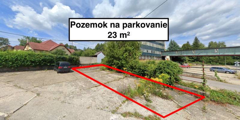 Parking lot in Handlová on Štrajková Street, commercial area 23 m².