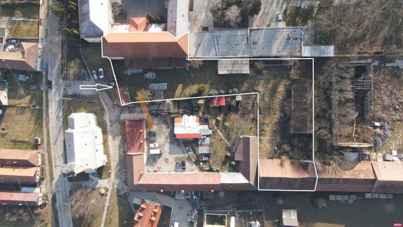 Aerial view of the manufacturing facilities on Hlavná Street in Kovarce.