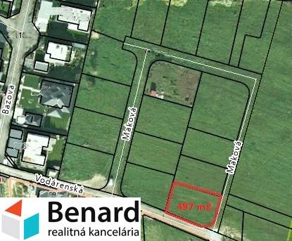 Plots for sale on Vodárenská Street in Ľubotice, area 497 m².