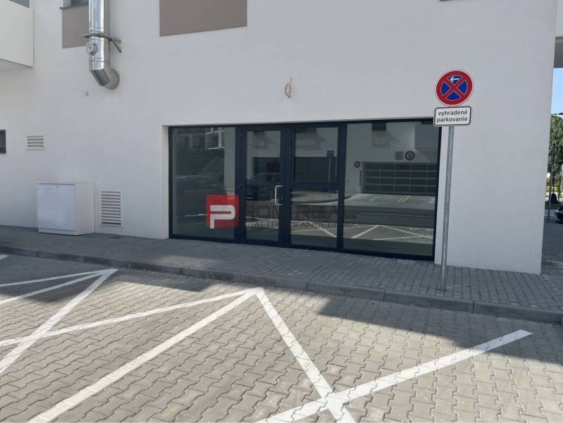 Commercial premises on Eduarda Wenzla Street in Bratislava III with reserved parking.