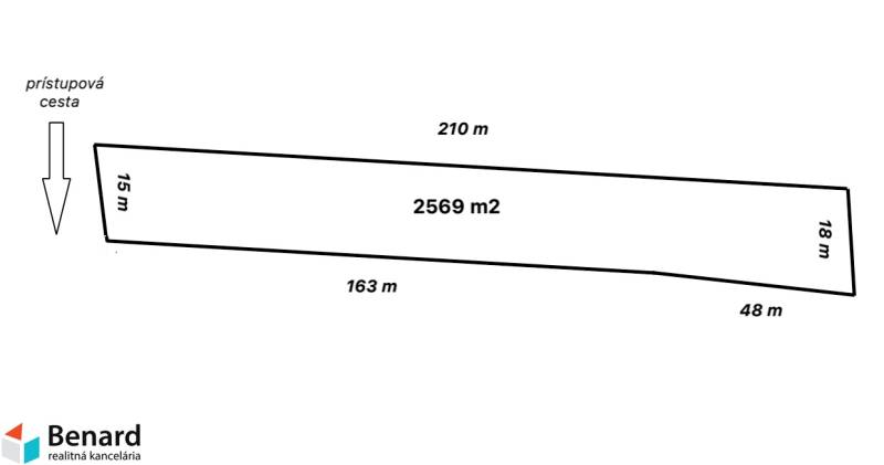 A plot of land with an area of 2569 m² for residential purposes in Bodovce.