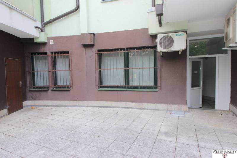 Covered terrace next to commercial premises on Žatevná Street in Bratislava - Dúbravka.