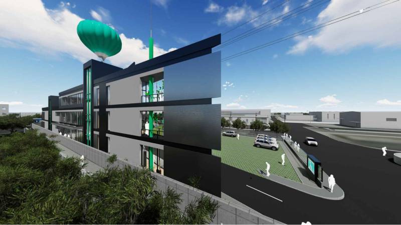 Futuristic building with parking lot at Panónska Road in Bratislava - Petržalka, plots - commercial.