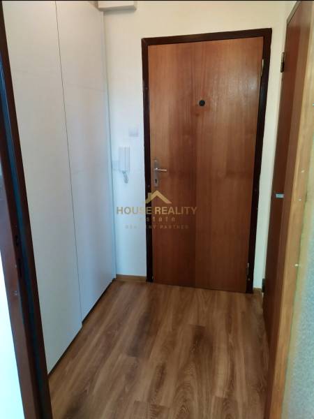 Entrance hall with doors and a built-in wardrobe in a studio apartment.