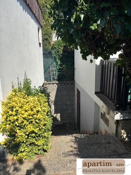Sidewalk with stairs and greenery, Bratislava - Vrakuňa, Brezová Street, Residential plots.