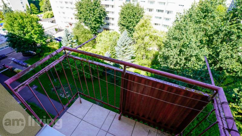 View from the balcony in a 2-room apartment on SNP Street in Nova Dubnica.