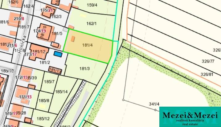 Cadastral map of residential land in Zavar, with parcel numbers and boundaries.