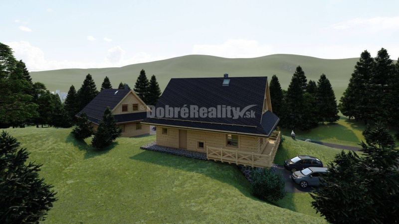 A wooden house in the forest environment of Kremnické Bane, ideal for residential land.