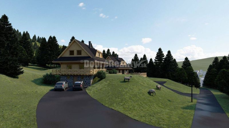 Mountain cottages surrounded by forests in Kremnické Bane, suitable for plots - living.
