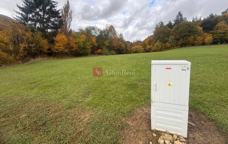 A woman on a plot of land with grass and trees in Zbor, Púchov - Land, housing.