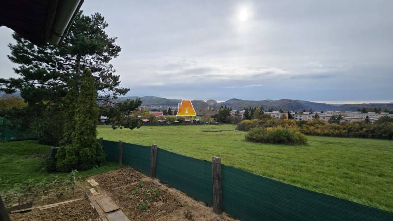 View of the green area of gardens on A. Hlinka Street in Zvolen with the surrounding nature.