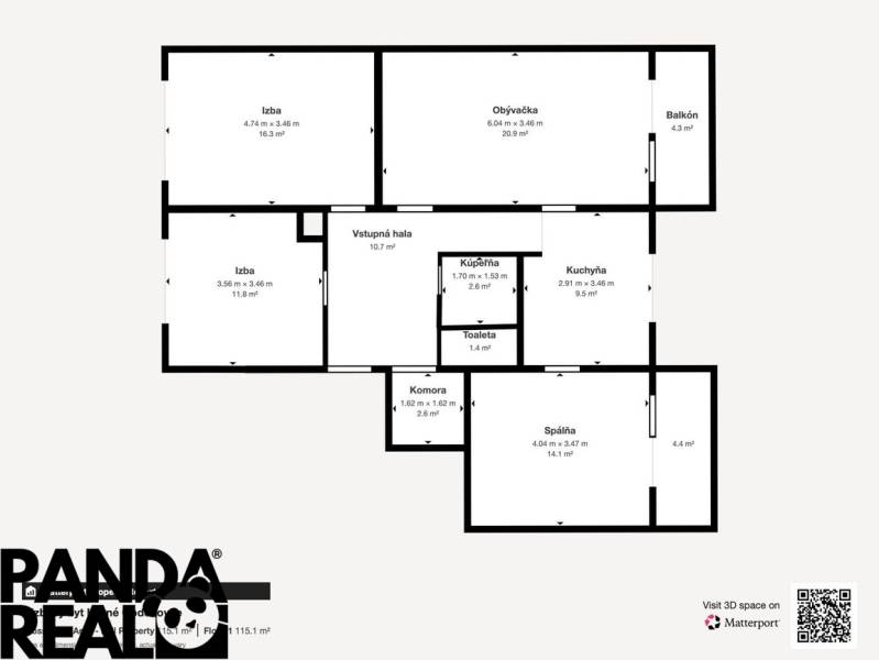 The floor plan of a 4-room apartment includes a living room, kitchen, bedrooms, and a bathroom.