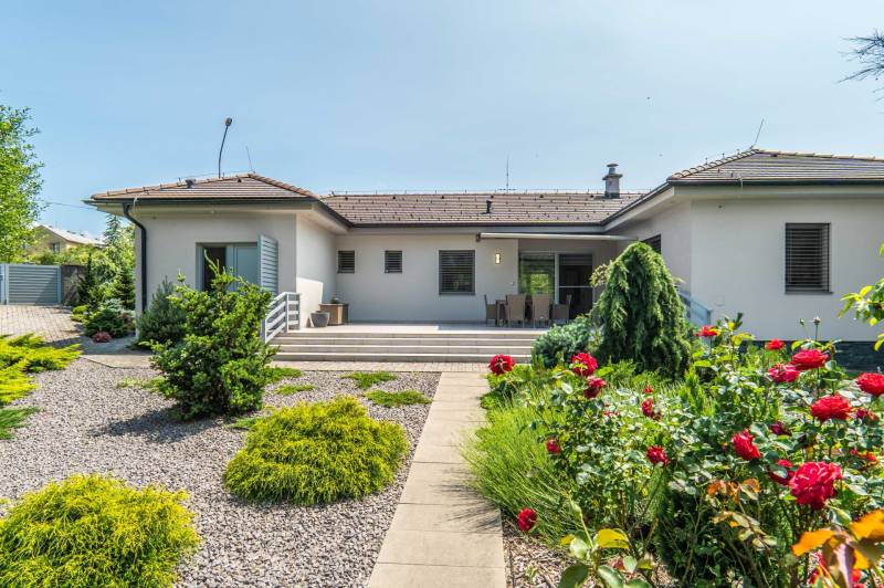 A family house on Janka Matúška Street in Bánovce nad Bebravou with a garden and a terrace.
