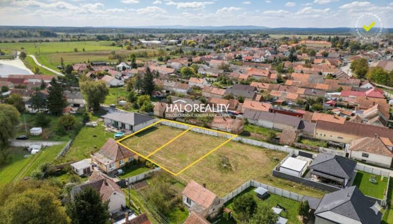 Aerial view of subdivided plots - housing in the village of Brodské.