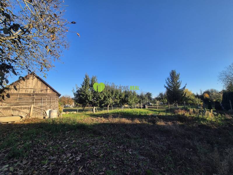 The garden at the family house on Kpt. Nálepku Street in Trebišov with a wooden barn.
