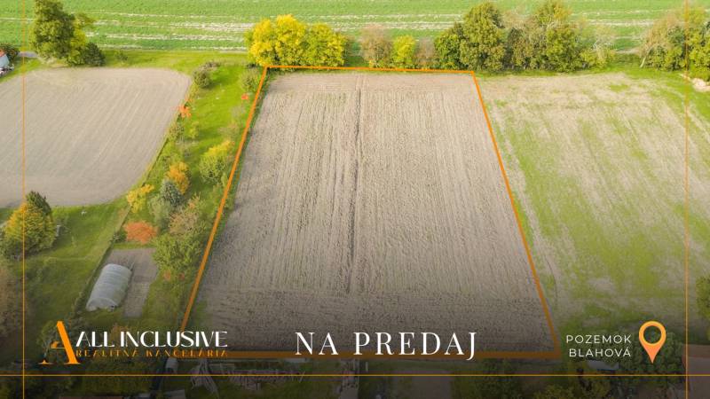 Land for sale in Blahová, designated for residential use, surrounded by nature and trees.