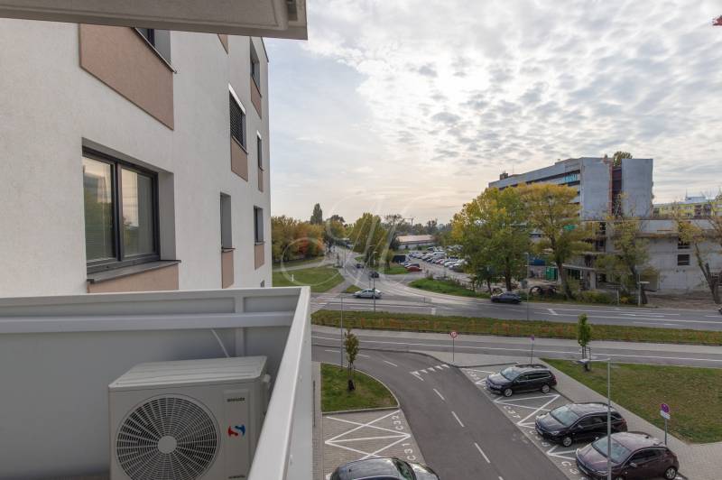 View from the balcony of an apartment building on Eduarda Venzla Street in Bratislava - Rača.