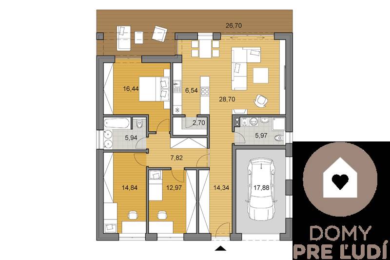 4 izbový RD s garážou, Bernolákovo