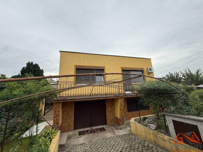 A family house on Jilemnického Street in Dvory nad Žitavou with a platform for climbing plants.