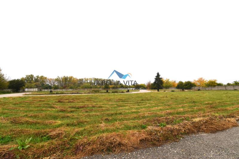 Commercial plots on Nebojsa Street in Galanta with grassy surfaces and surrounding trees.
