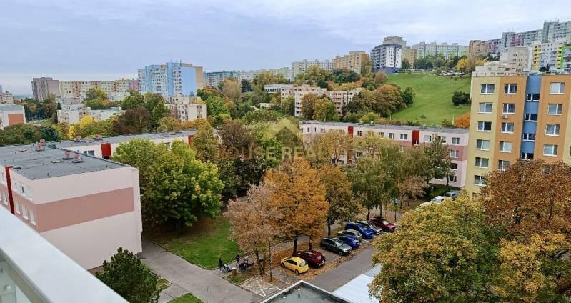 View of the housing estate and greenery in Bratislava - Karlova Ves on Tilgnerova Street.