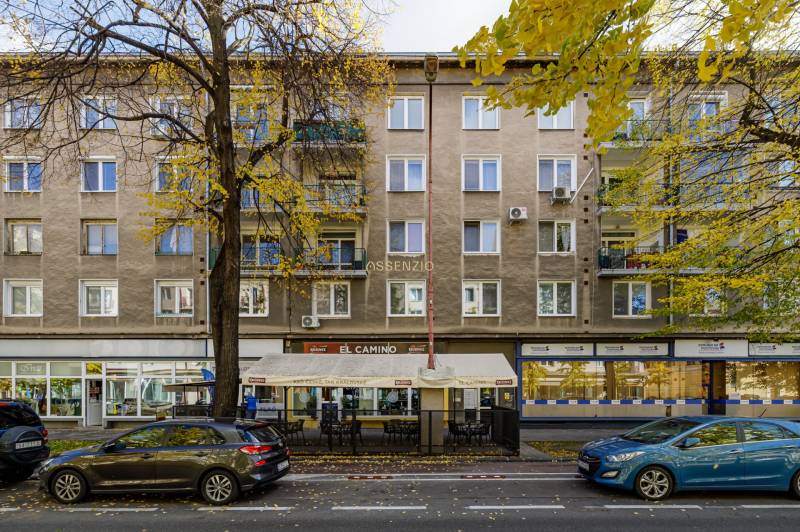 Building with a restaurant and terrace on Košická Street in Bratislava - Ružinov.