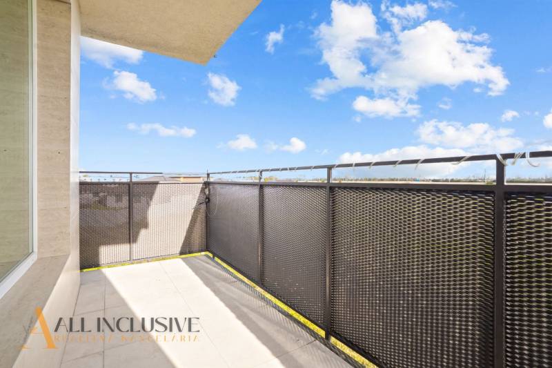 A balcony with a view in a two-room apartment in Panónsky háj in Dunajská Streda.