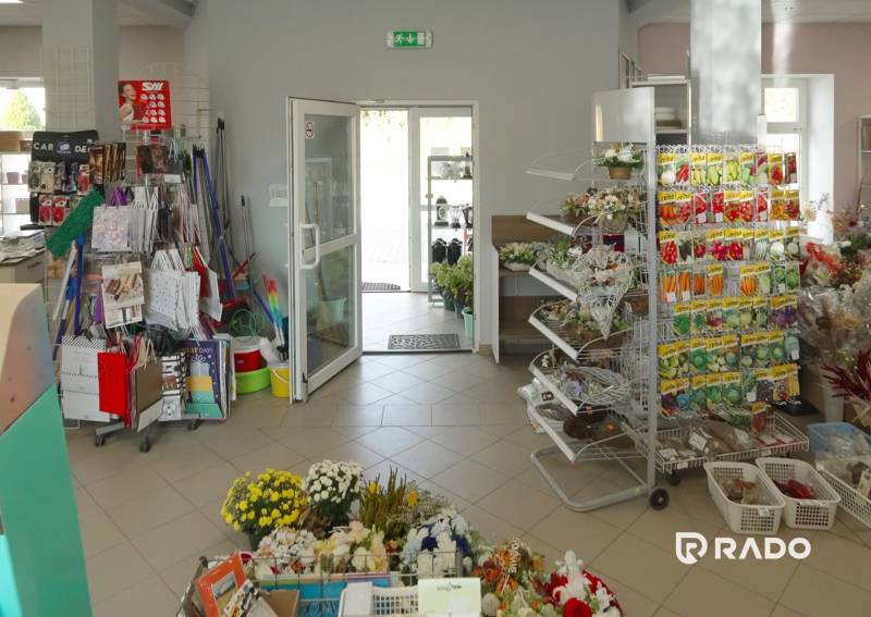 Interior of a flower and seed shop in a family house.