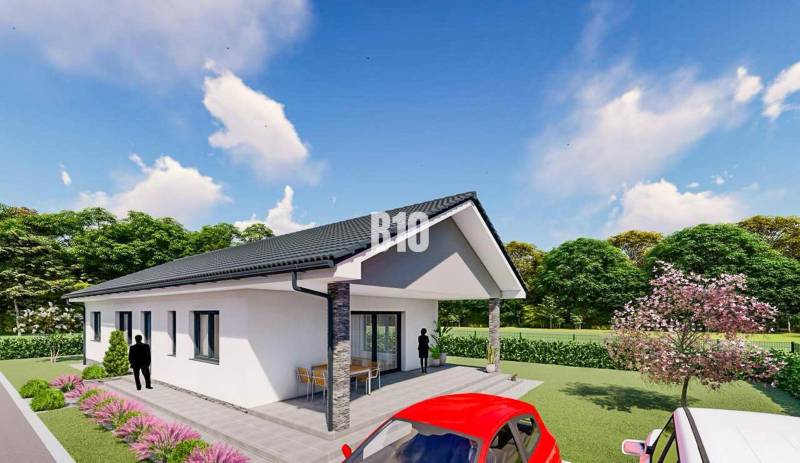 Modern family house with garage, garden, and terrace near Čeľadice, Residential land.