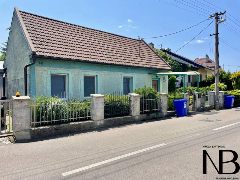 A family house on Záblatská Street in Trenčín with a classic roof and blue facade.