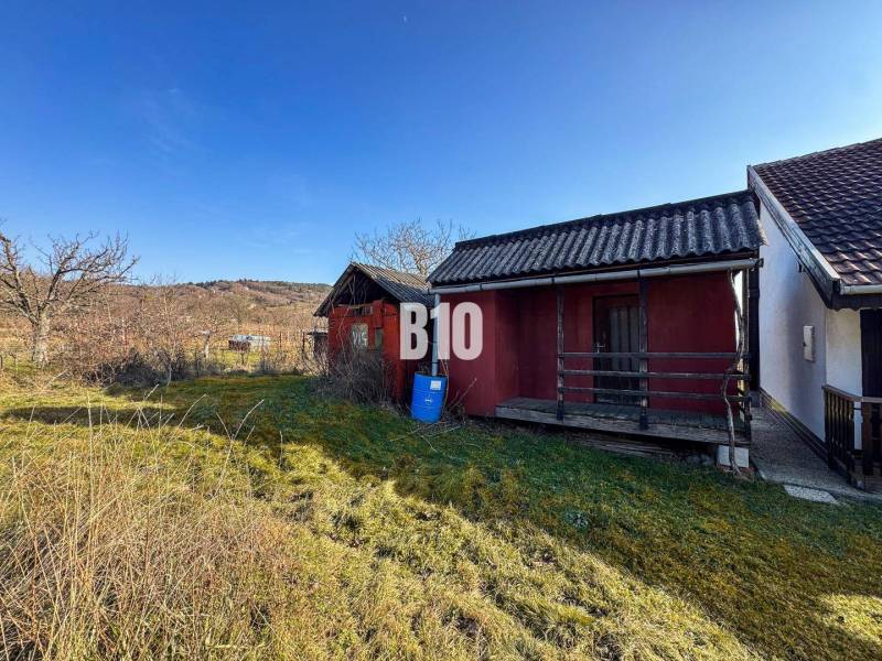 Cottage and gardens in Nitra on a sunny day.