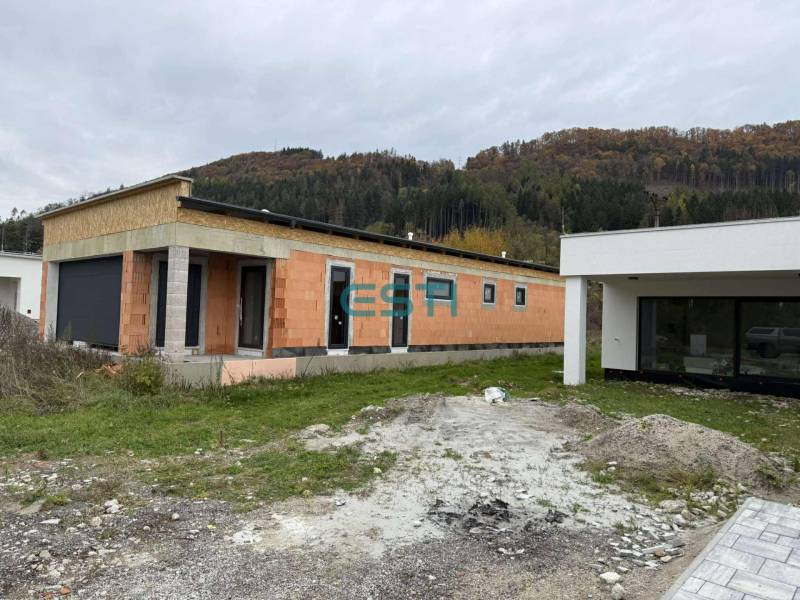 The exterior of a family house under construction on Na Kúty Street in Teplička nad Váhom.