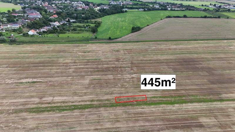 Agricultural and forest land in Nové Mesto nad Váhom with a highlighted plot of 445 m².