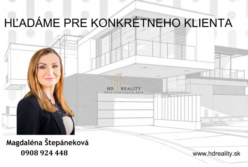 A real estate agency is looking for a property for a specific client, contact the agent.