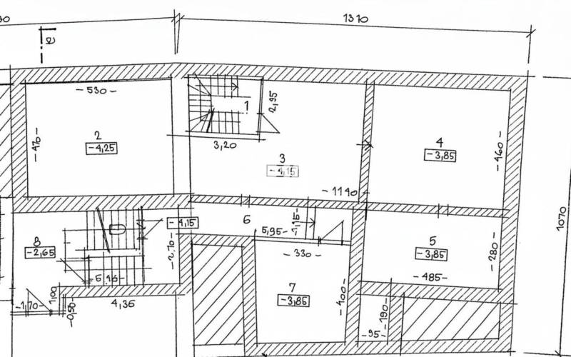 Floor plan of commercial spaces, showing rooms and dimensions for the purposes of Čadca.